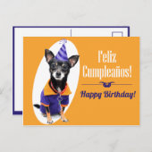 Spaanse verjaardagskaart briefkaart (Voorkant / Achterkant)