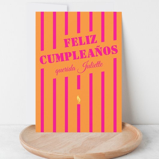 Spaanse verjaardagskaart met 'Feliz cumpleaños'