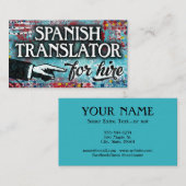 Spaanse vertaler voor hire Visitekaartjes - blauw (Voorkant / Achterkant)