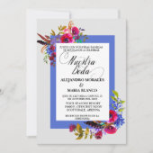 Spaanse Vetgedrukte Aquarel Onze Bruiloft Trouwen Kaart (Voorkant)