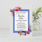 Spaanse Vetgedrukte Aquarel  Onze Bruiloft Trouwen Kaart (Staand voorkant)