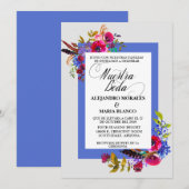 Spaanse Vetgedrukte Aquarel  Onze Bruiloft Trouwen Kaart (Voorkant / Achterkant)