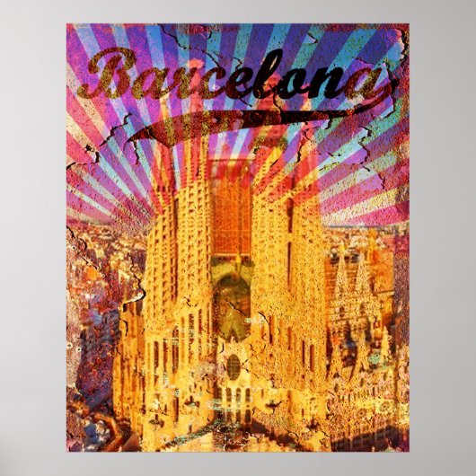 Spaanse vintage Barcelona Poster (Voorkant)
