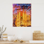 Spaanse vintage Barcelona Poster (Keuken)