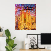 Spaanse vintage Barcelona Poster (Thuiskantoor)