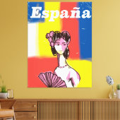 Spaanse vintage reisposter canvas afdruk (Insitu (Woonkamer))