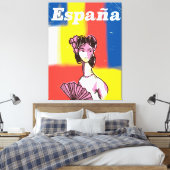 Spaanse vintage reisposter canvas afdruk (Insitu (Slaapkamer))