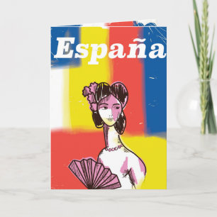 Spaanse vintage reisposter feestdagen kaart