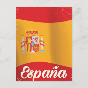 Spaanse vintage reisposter met oude landkaart briefkaart