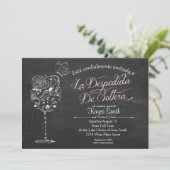 Spaanse Vintage Wijnglas Bruidsdouche INvitation Kaart (Staand voorkant)