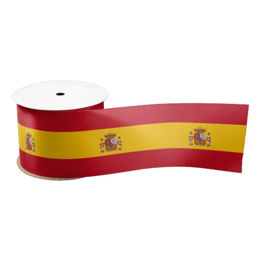Spaanse vlag 3-inch Satin Ribbon Satijnen Lint (Spoel)