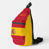Spaanse vlag aangepaste naam sling bag (Rechterhoek)
