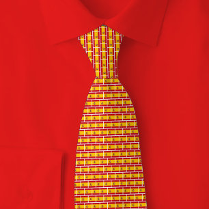 Spaanse Vlag Baksteenpatroon Stropdas