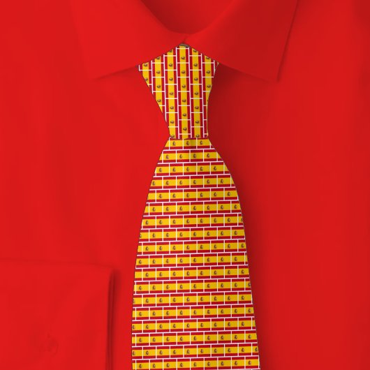 Spaanse Vlag Baksteenpatroon Stropdas