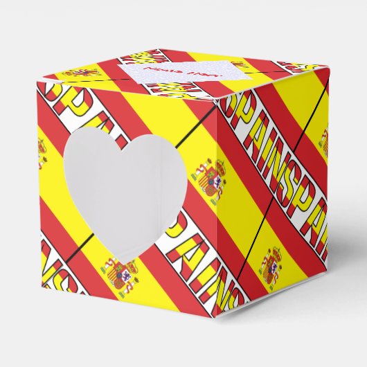 Spaanse vlag betegeld hart bedankdoosjes (Voorkant Zijde)