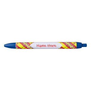 Spaanse vlag betegeld rood gepersonaliseerd blauwe inkt pen