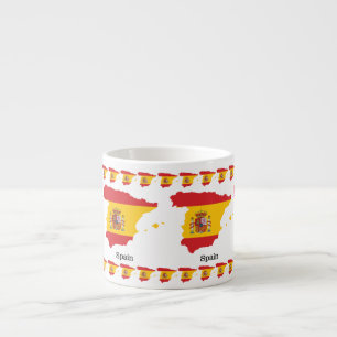 Spaanse vlag binnen souvenirontwerp van landkaart espresso kop