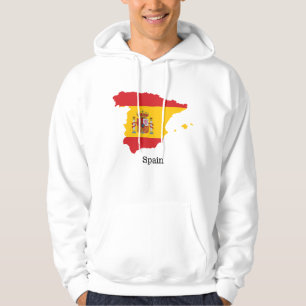 Spaanse vlag binnen souvenirontwerp van landkaart hoodie