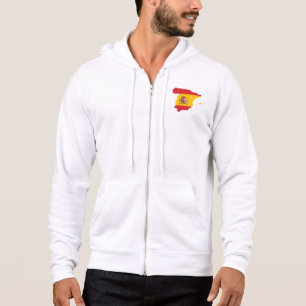 Spaanse vlag binnen souvenirontwerp van landkaart hoodie