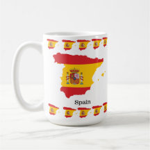 Spaanse vlag binnen souvenirontwerp van landkaart