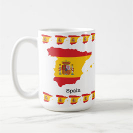 Spaanse vlag binnen souvenirontwerp van landkaart koffiemok