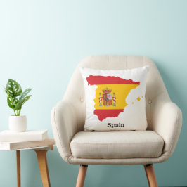Spaanse vlag binnen souvenirontwerp van landkaart kussen