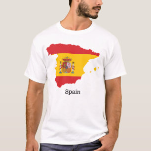 Spaanse vlag binnen souvenirontwerp van landkaart t-shirt