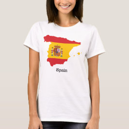 Spaanse vlag binnen souvenirontwerp van landkaart t-shirt