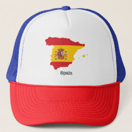 Spaanse vlag binnen souvenirontwerp van landkaart trucker pet