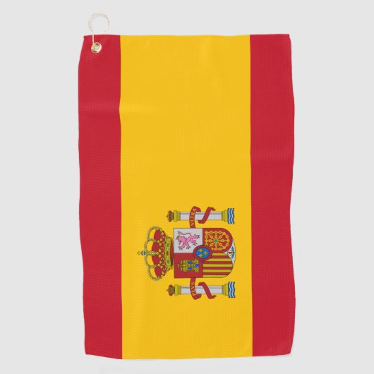 Spaanse vlag en Golf Spanje mode/sporthanddoek Golfhanddoek (Voorkant)