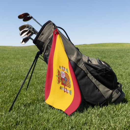 Spaanse vlag en Golf Spanje mode/sporthanddoek Golfhanddoek (Groen)