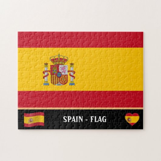 Spaanse vlag en Spaans land/Spanje Legpuzzel (Horizontaal)