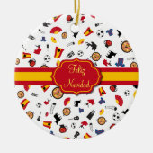Spaanse vlag Feliz Navidad Ornament (Voorkant)