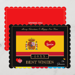Spaanse vlag & gelukkig nieuwjaar/wenst Spanje har Feestdagenkaart