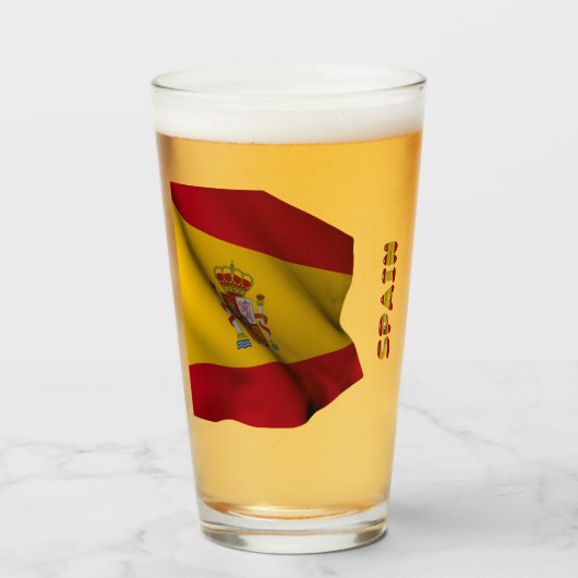 Spaanse vlag glas (Voorkant gevuld)