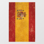 Spaanse vlag Grunge Raamsticker (Vel)