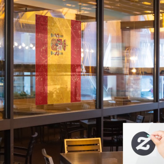 Spaanse vlag Grunge Raamsticker (Restaurant Raam)