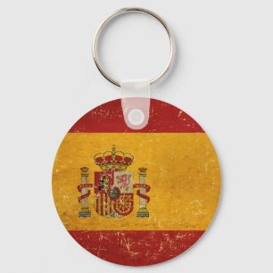 Spaanse vlag  Grunge Sleutelhanger