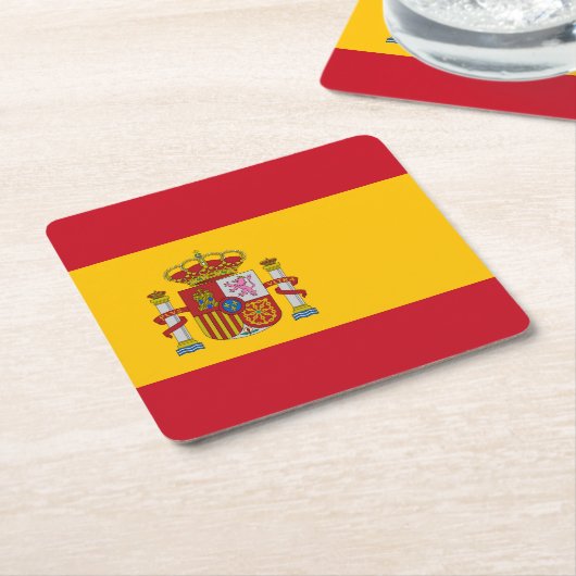Spaanse vlag kartonnen onderzetters (Schuin)