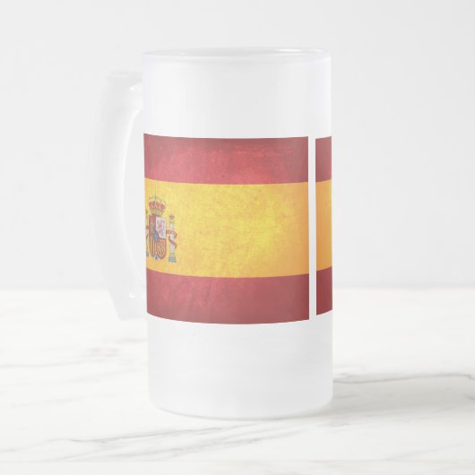 Spaanse vlag; matglas bierpul (Voorkant links)