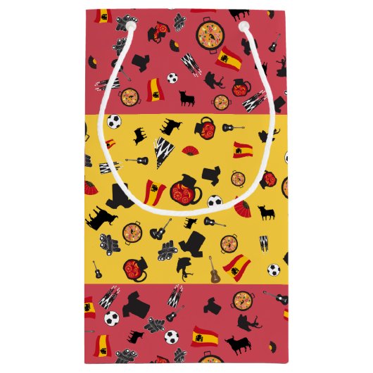 Spaanse vlag met artikelen van Spanje Klein Cadeauzakje (Achterkant)