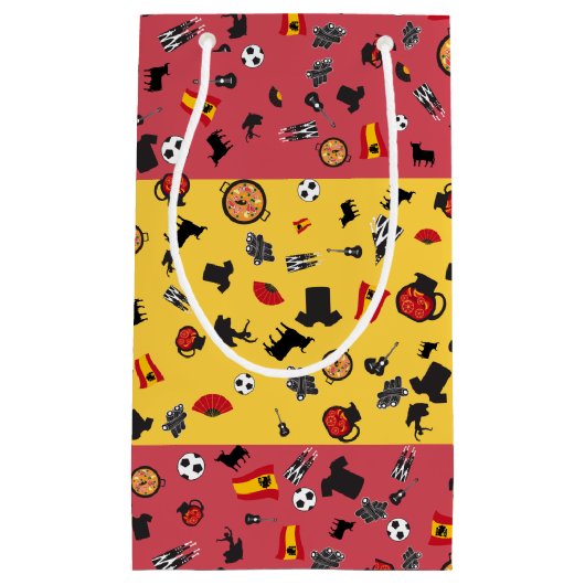 Spaanse vlag met artikelen van Spanje Klein Cadeauzakje (Voorkant)