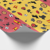 Spaanse vlag met beroemde artikelen uit Spanje Cadeaupapier (Hoek)