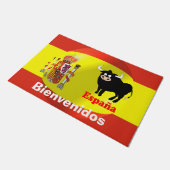 Spaanse vlag met bull Doormat Deurmat (Schuin)