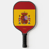 Spaanse vlag met Jouw naam Pickleball Paddle (Voorkant)