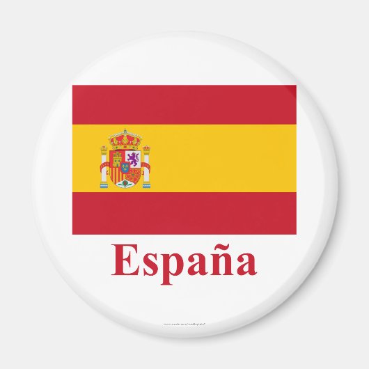 Spaanse vlag met naam in het Spaans Magneet (Voorkant)