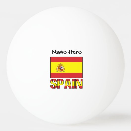 Spaanse vlag met naam pingpongbal (Voorkant)