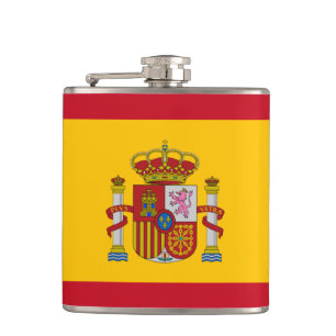 Spaanse vlag met rood hart - España/sportfans Heupfles
