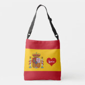 Spaanse vlag met rood hart / mode crossbody tas (Achterkant)