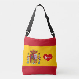 Spaanse vlag met rood hart / mode crossbody tas